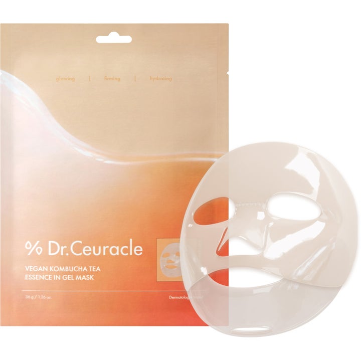 Dr. Ceuracle Vegan Kombucha Tea Essence Gel Mask 36 g återfuktande ansiktsmask med glansig geltextur