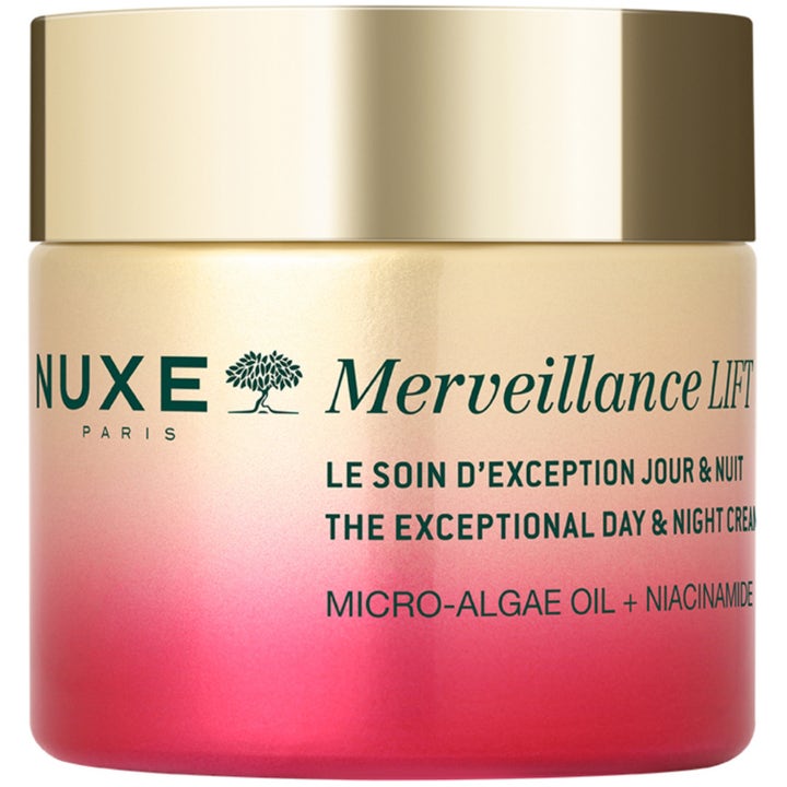 Nuxe Merveillance Lift Exceptional Day & Night Cream 50 ml uppstramande ansiktskräm i guldrosa glasburk med guldlock