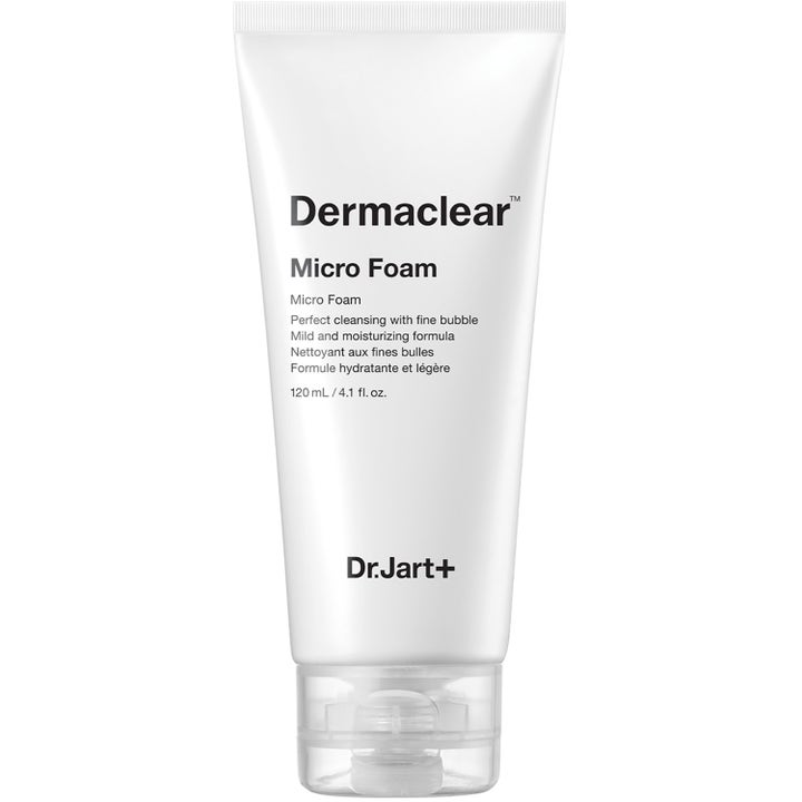 Dr.Jart+ Dermaclear Micro Foam 120 ml skumrengöring för en mild ansiktsrengöring i vit plasttub med transparent klicklock