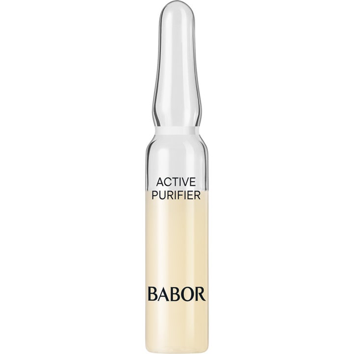 Babor Active Purifier 2 ml babor ampuller active purifier mot finnar i en genomskinlig glasampull med ljus vätska.