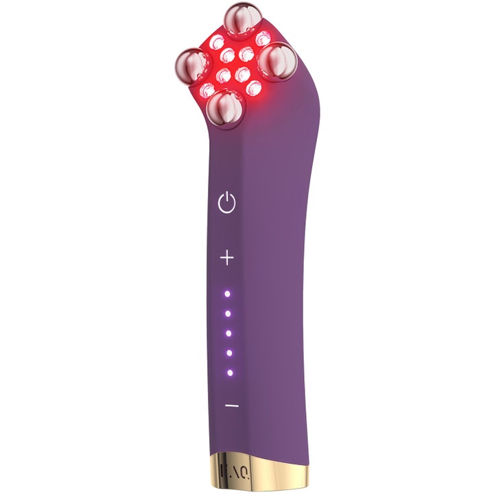 FAQ Swiss FAQ 401 Dual Microcurrent Red LED Toning Device lila mikroström LED apparat för ansiktskonturering med rött ljus
