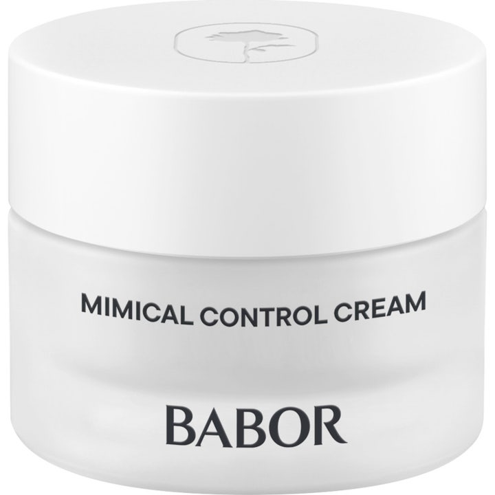 Babor Mimical Control Cream utslätande ansiktskräm i frostad glasburk med vitt lock som ger slätare hy.