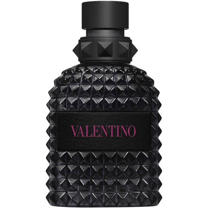 Valentino Born in Roma Uomo Extradose Parfum 50 ml herrparfym med träig parfymprofil i svart glasflaska med nitar