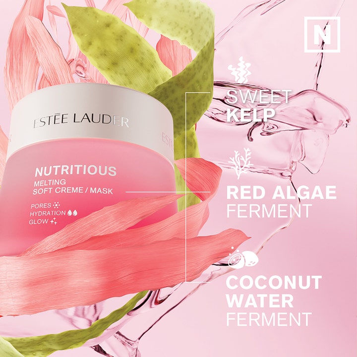 Estée Lauder Nutritious Melting Soft Cream And Mask 50 ml näringsrik kräm i rosa burk med röda alger och kelp