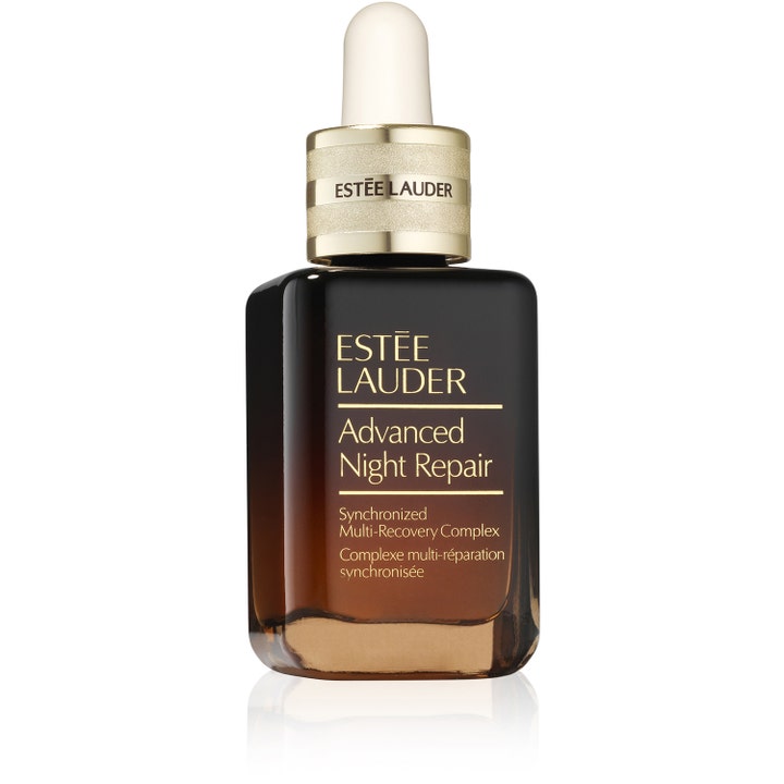 Estée Lauder Advanced Night Repair för hudföryngring i en brun glasflaska med anti age hudvård dropper