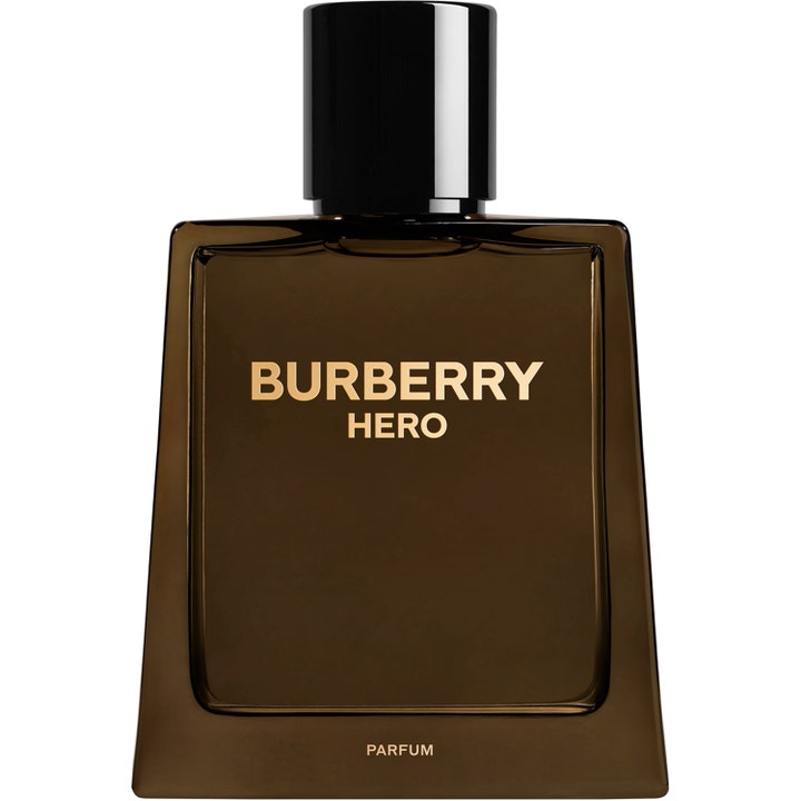 Burberry Hero Parfum 100 ml maskulin kvällsparfym i en mörkbrun kantig glasflaska med svart kork och guldtext