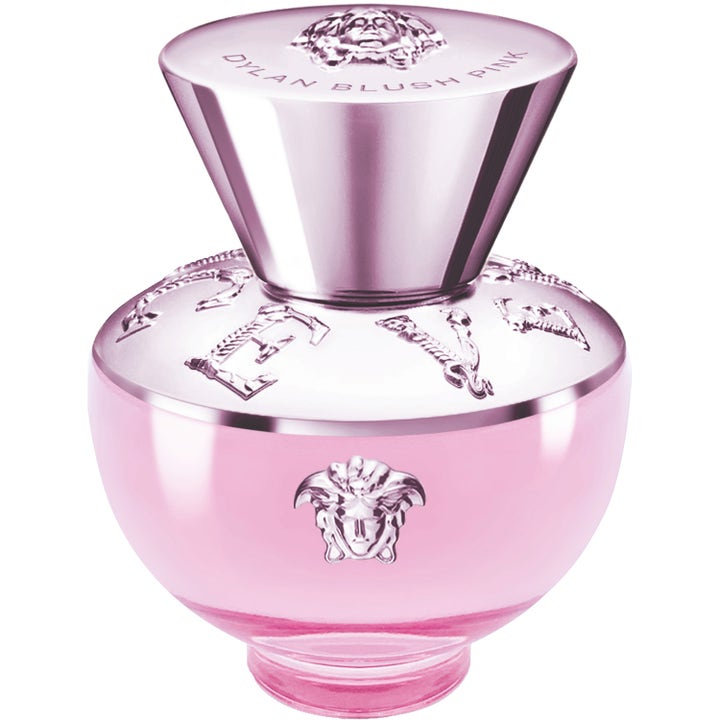 Versace Dylan Blush Pink Eau de Parfum 50 ml parfym i rund rosa glasflaska med glänsande lock och medusahuvud