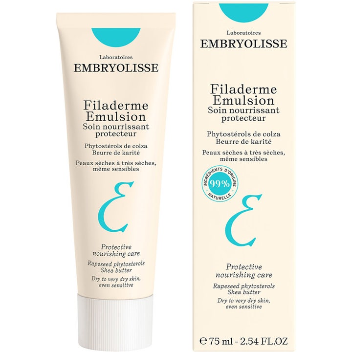 Embryolisse Filaderme Emulsion 75 ml närande kräm för torr hud i beige tub och ask med blå detaljer