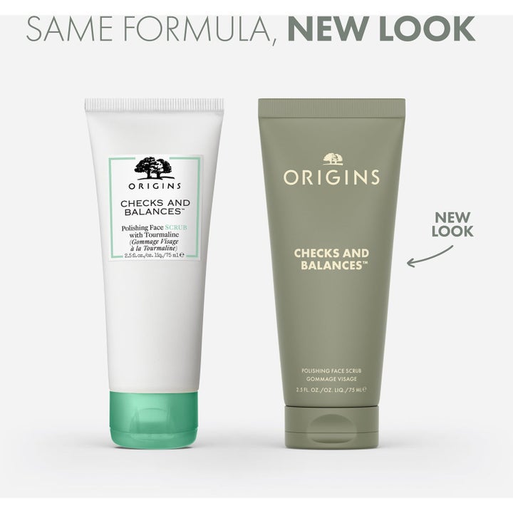 Origins Deep Clean Duo 225 ml ansiktsskrubb i vit och grön tub som förnyar huden med turmalin