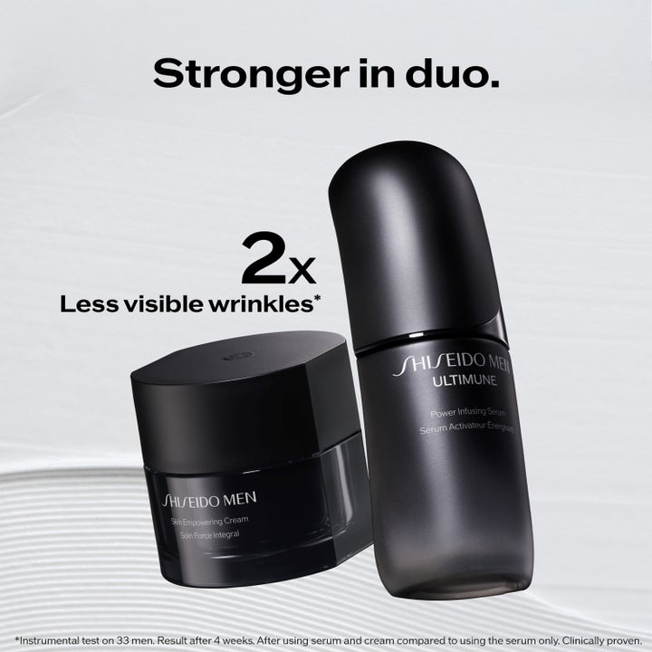 Shiseido Ultimune Men 2.0 Power Infusing Concentrate 50 ml stärkande serum och kräm i svarta förpackningar mot rynkor