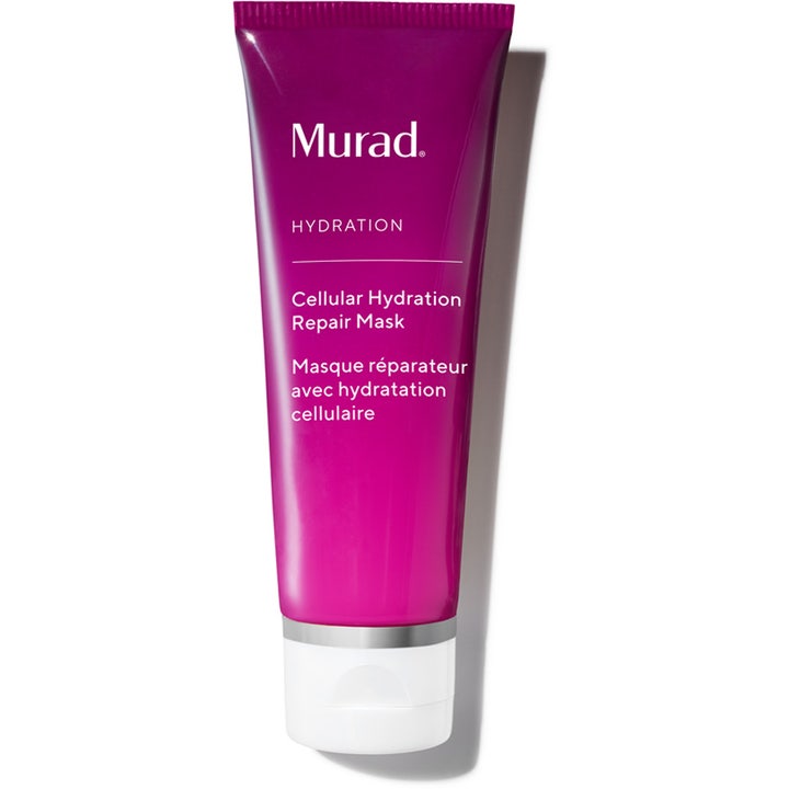 Murad Cellular Hydration Repair Mask fuktgivande ansiktsmask anti-aging i en lila tub med vitt lock