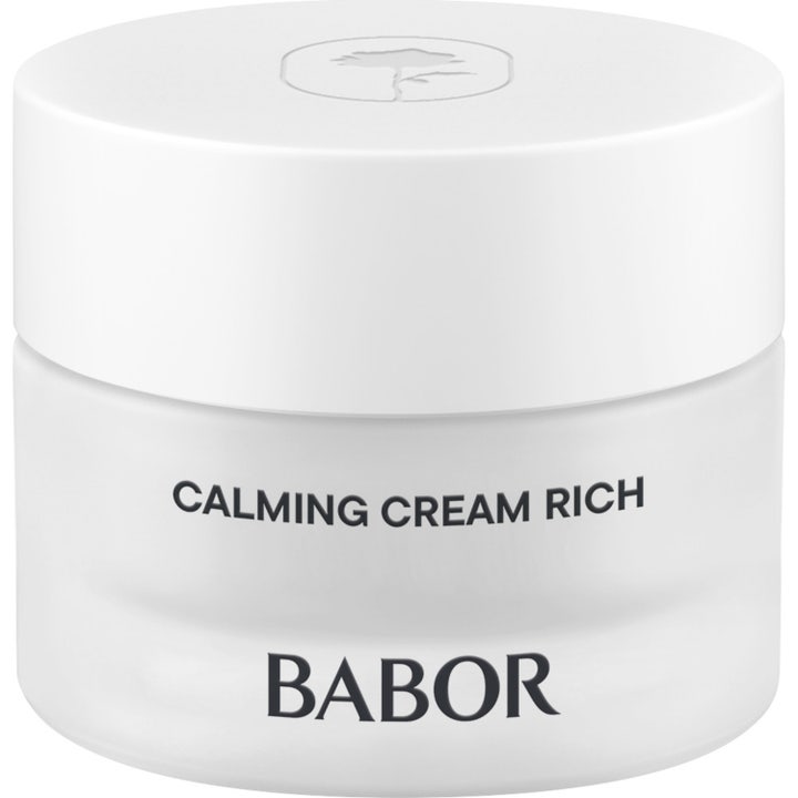 Babor Skinovage Calming Cream Rich 50 ml lugnande ansiktskräm i frostad glasburk med vitt lock