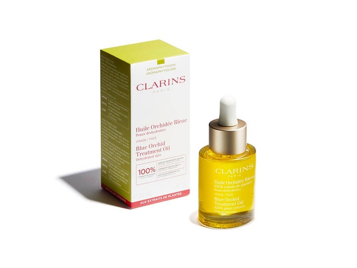 Clarins Blue Orchid Face Treatment Oil 30 ml lyxig naturlig ansiktsolja med växtextrakt i glasflaska