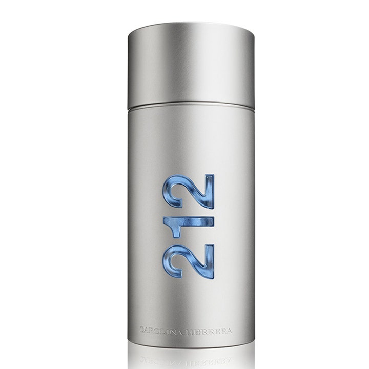 Carolina Herrera 212 Men NYC 100ml 212 parfym herr i en modern cylinderformad flaska av borstad metall med blå siffror