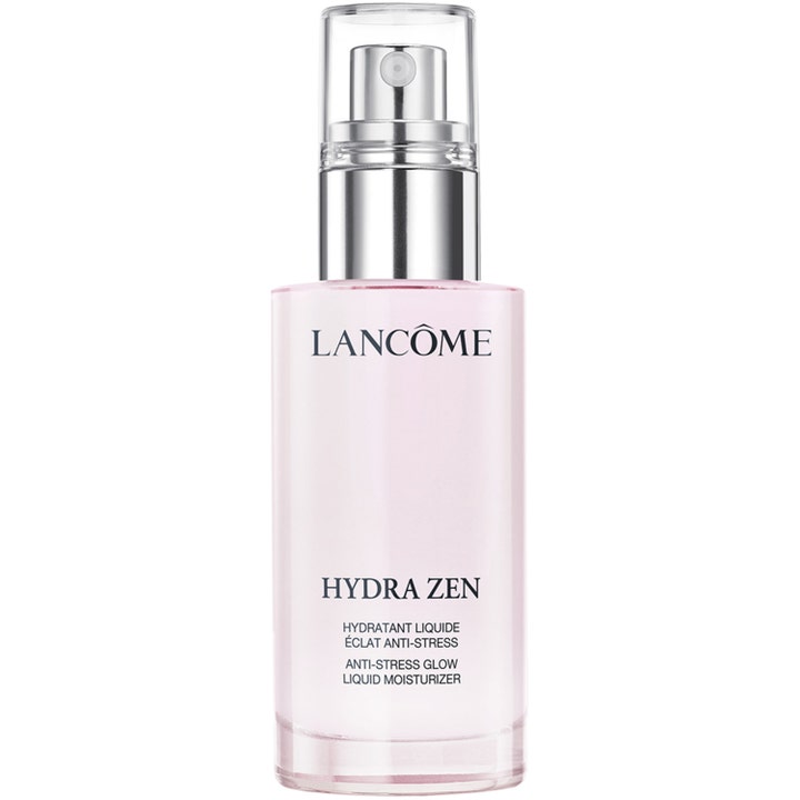 Lancôme Hydra Zen Glow 50ml återfuktande ansiktskräm som ger lyster i en rosa flaska med silverpump och klart lock
