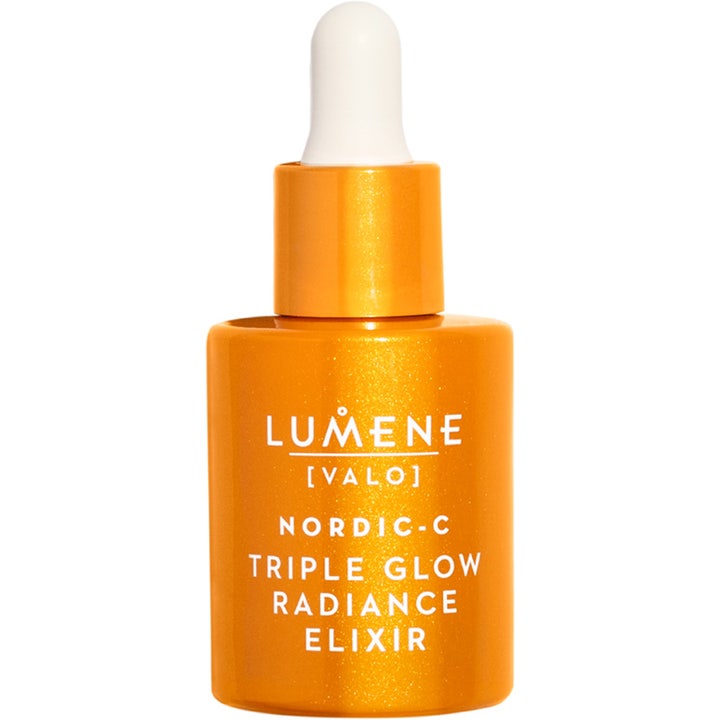 Lumene Nordic-C Triple Glow Radiance Elixir 30 ml lystergivande ansiktsserum i orange glasflaska med pipett