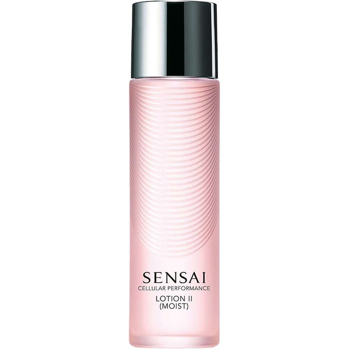 Sensai Cellular Performance Lotion II Moist 125ml återfuktande ansiktslotion i rosa mönstrad flaska med silverkork