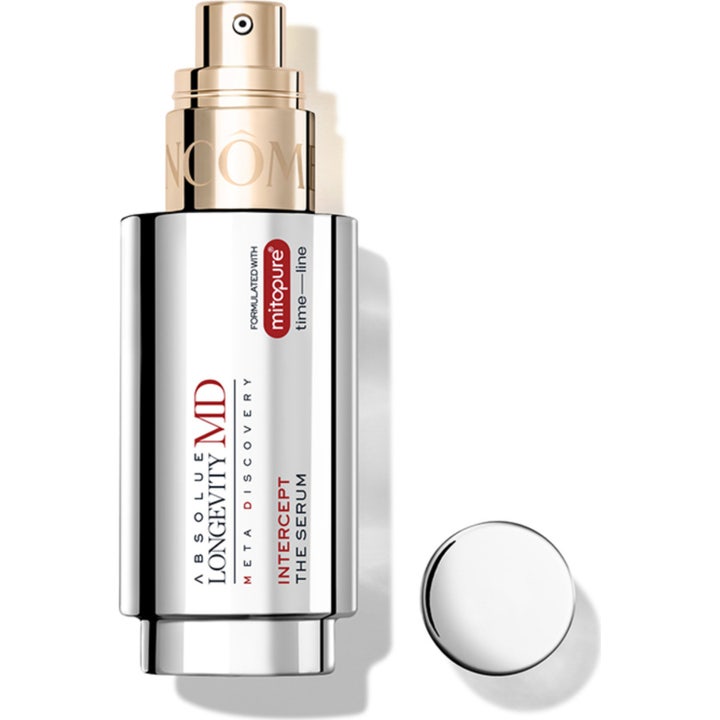 Lancôme Absolue Longevity MD Intercept The Serum föryngrande ansiktsserum i lyxig silverflaska med guldpump och lock
