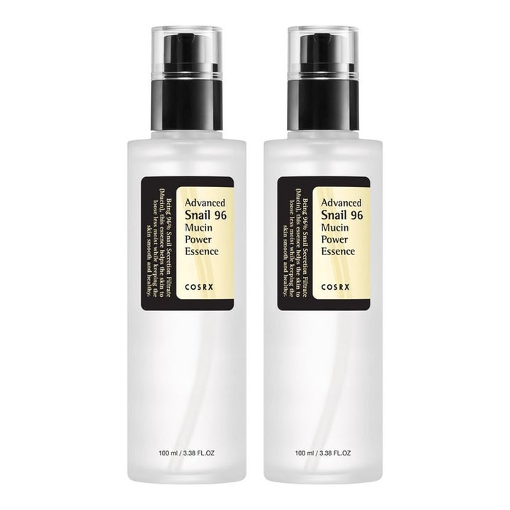 COSRX Advanced Snail 96 Mucin Power Essence 100 ml återfuktande ansiktsserum med snigelslem i två frostade pumpflaskor