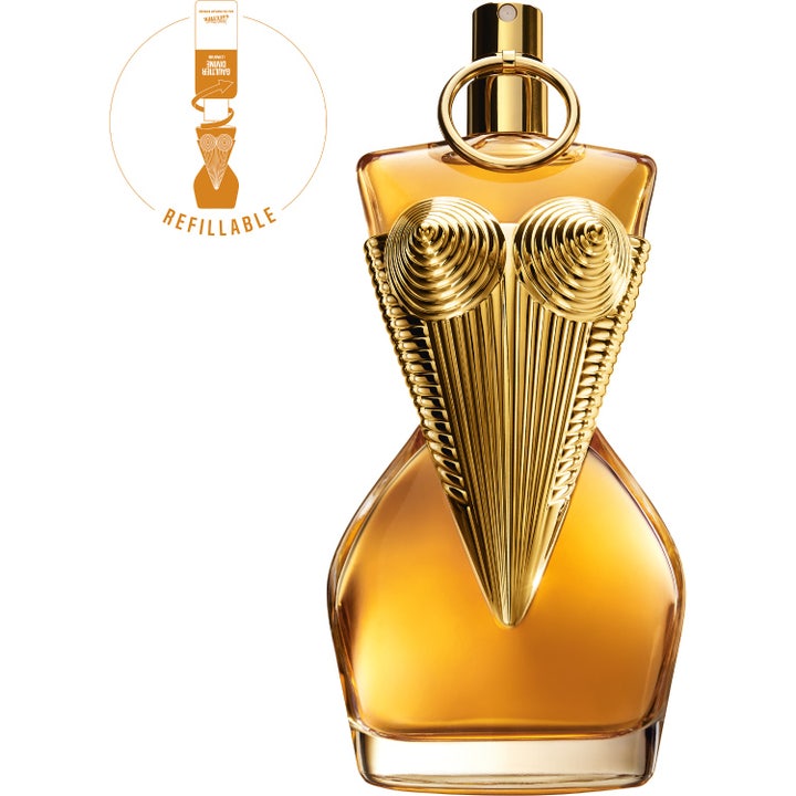 Jean Paul Gaultier Gaultier Divine Le Parfum 100 ml parfym dam i guldfärgad torsoflaska med korsett och refill