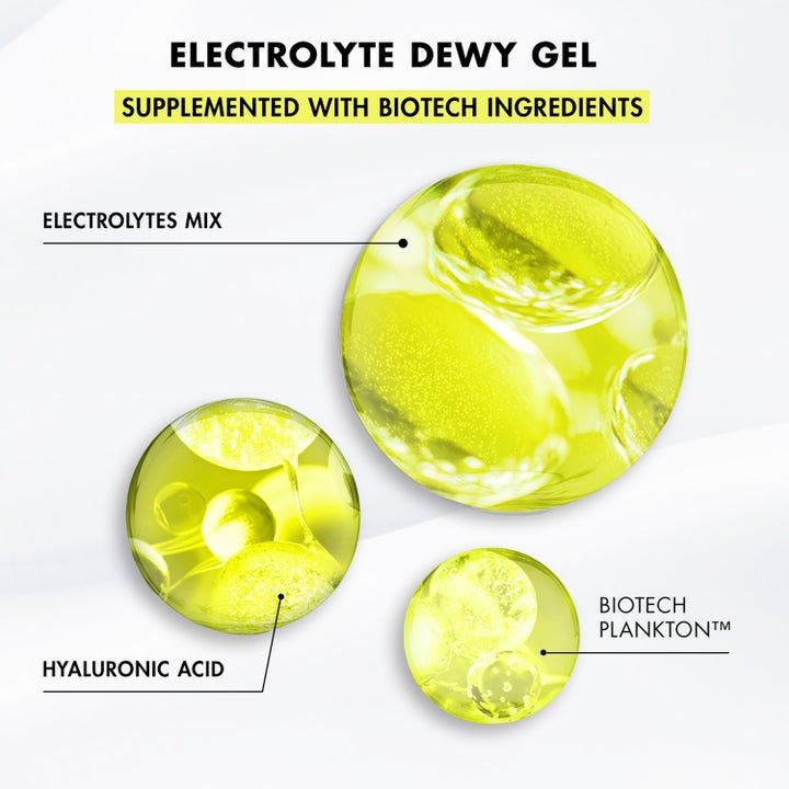 Biotherm Aquasource Electrolyte Dewy Gel 100 ml med hyaluronsyra och biotech plankton i gröna bubblor