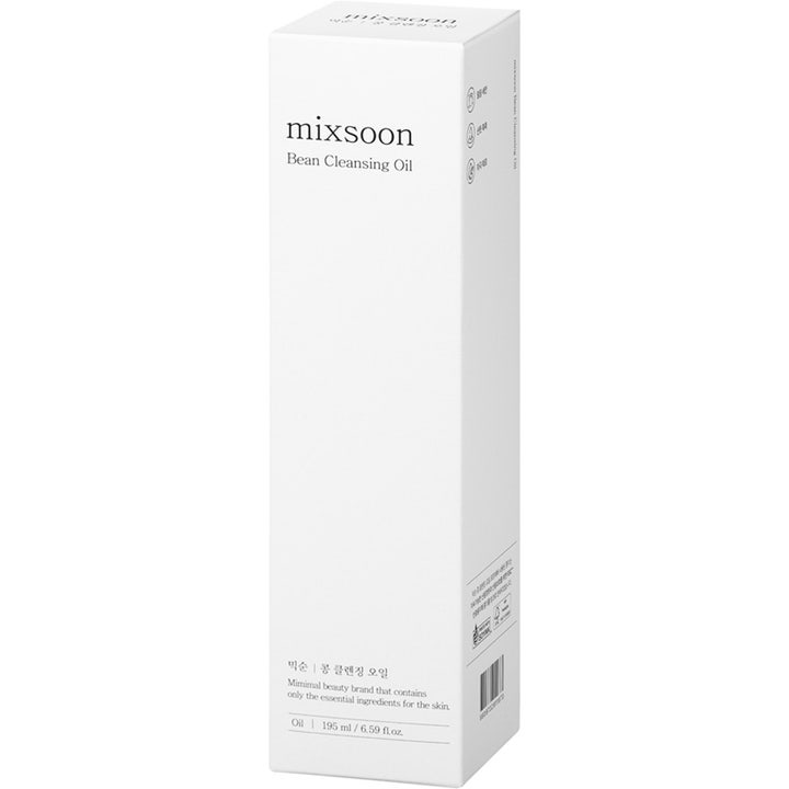 Mixsoon Bean Cleansing Oil 195 ml djuprengörande oljebaserad rengöring i minimalistisk vit ytterförpackning