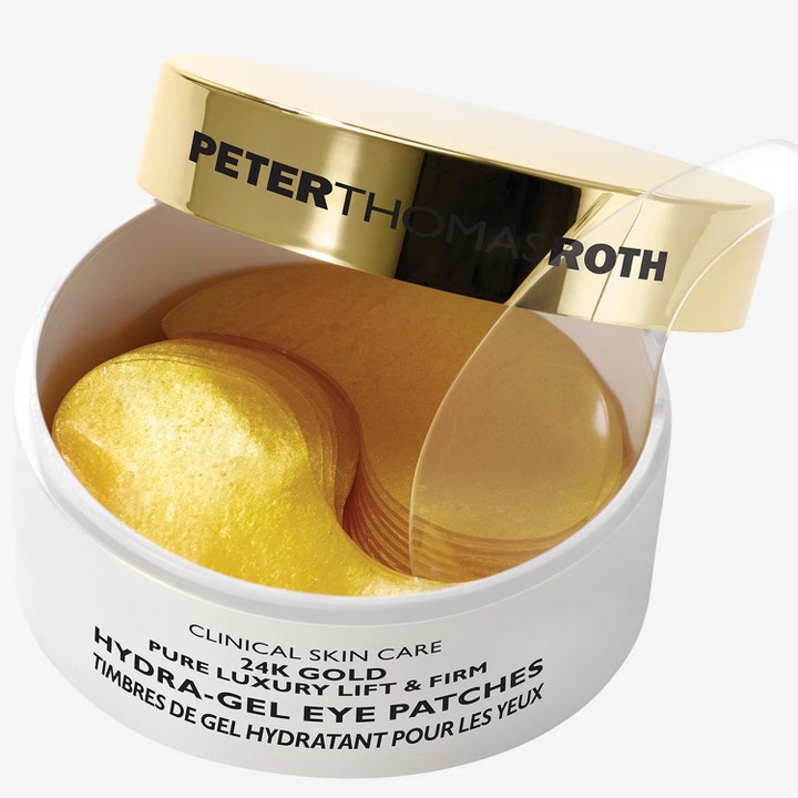 Peter Thomas Roth 24k Gold Hydragel Eye Patches 60 st lyftande ögonmask guld med skimrande guldpatches i vit burk