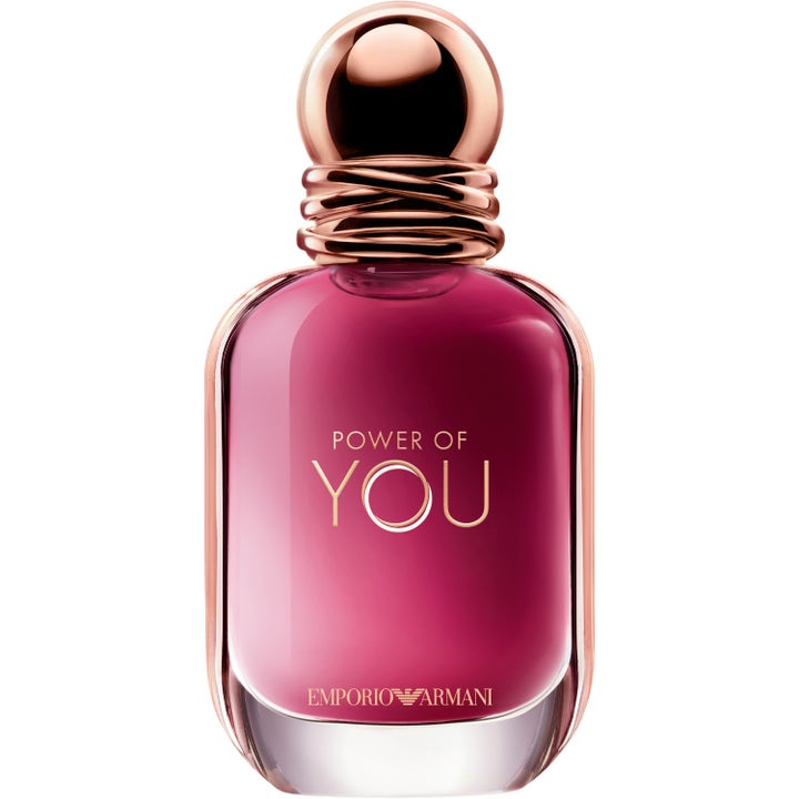 Armani Power Of You 30 ml Eau de Parfum i elegant glasflaska med rosa vätska och en sfärisk roséguldfärgad kork