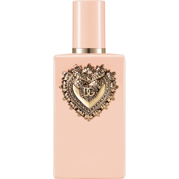 Dolce & Gabbana My Devotion Intense Eau de Parfum 100 ml parfym i ljusrosa flaska med ett detaljrikt guldfärgat hjärta