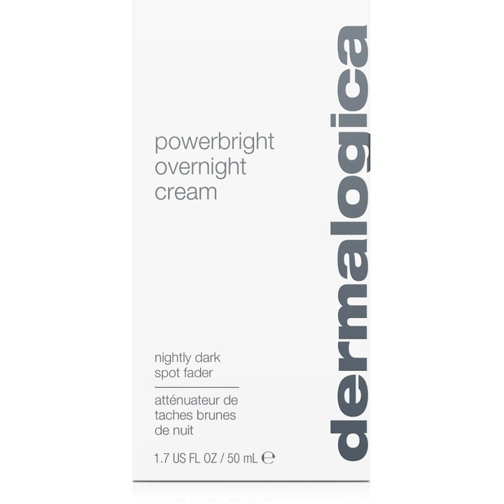 Dermalogica Powerbright Overnight Cream 50 ml nattkräm mot pigmentfläckar i vit stilren ytterförpackning.