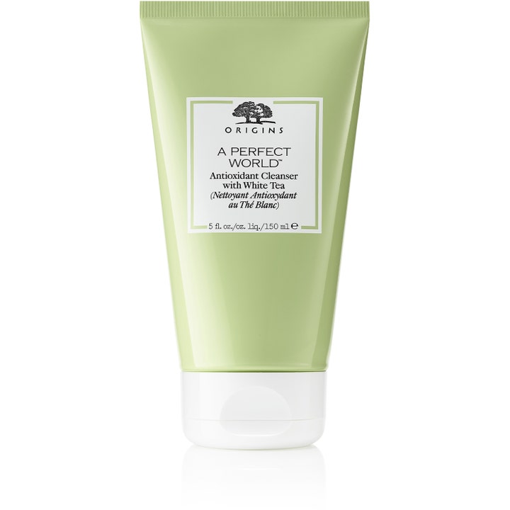 Origins A Perfect World 150 ml naturlig ansiktsrengöring med antioxidanter i en ljusgrön tub med vitt lock