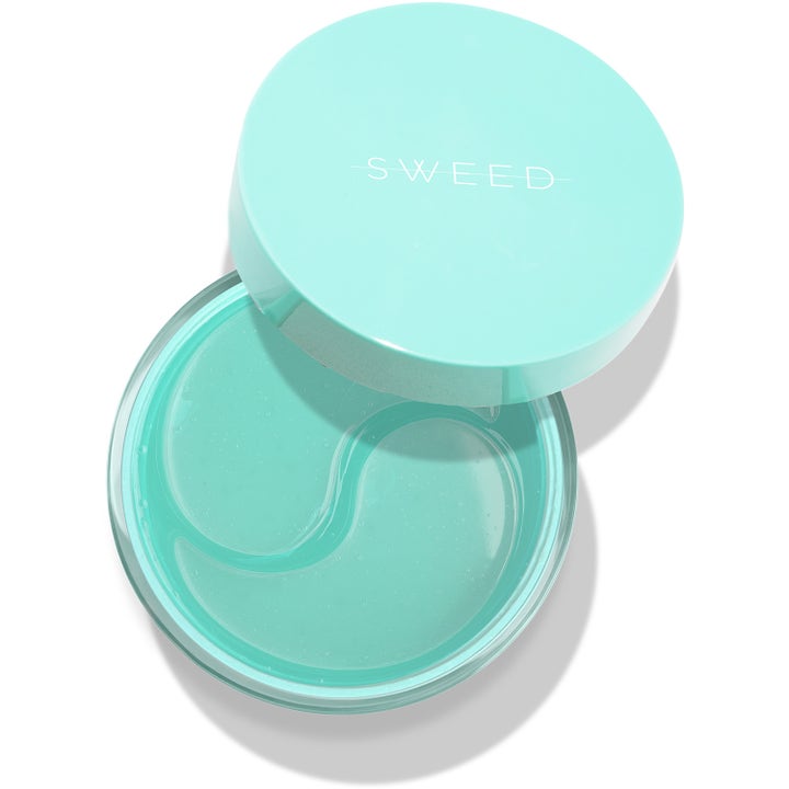 Sweed Miracle Eyepatches 33 par svalkande ögonmasker i turkos burk med matchande hydrogel-patches.