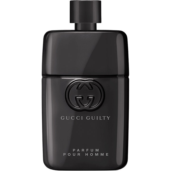 Gucci Guilty Pour Homme Parfum 90ml herrparfym i en blank mörkgrå flaska med präglad logotyp och svart kork