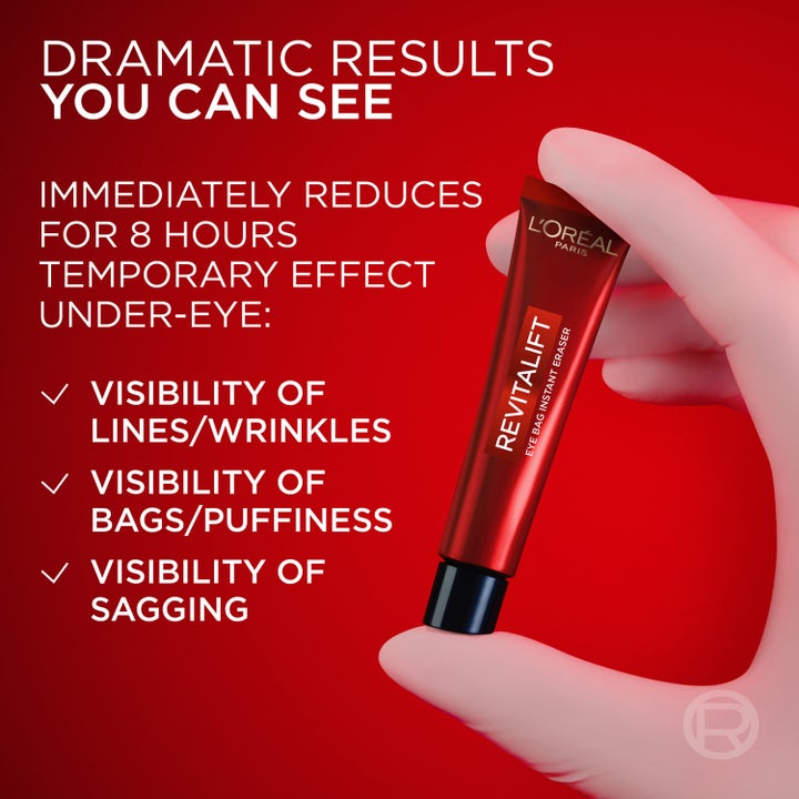L'Oréal Paris Revitalift Laser Eye Bag Eraser 15 ml ögonkräm i röd tub som reducerar påsar under ögonen