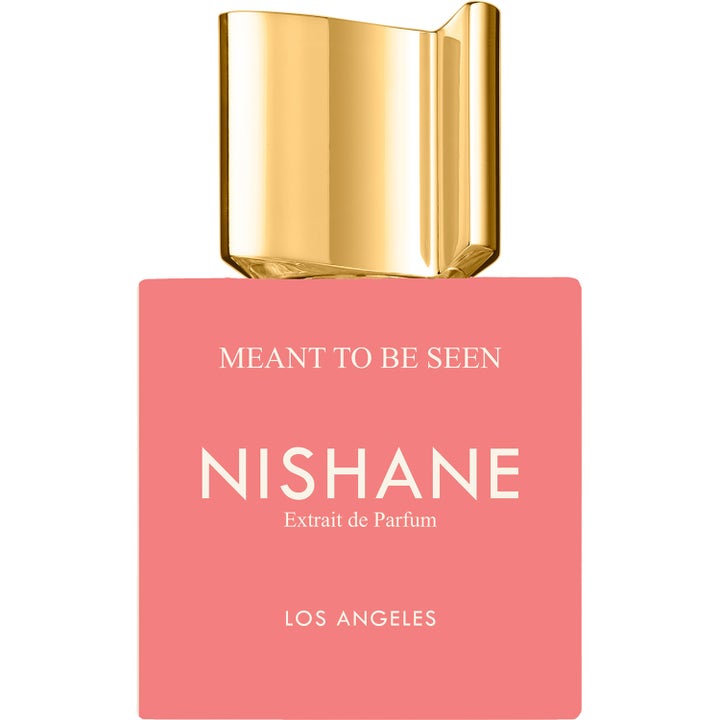 NISHANE Meant To Be Seen 100 ml eau de parfum ger en exklusiv parfym i korallrosa fyrkantig flaska med glansigt guldfärgat lock