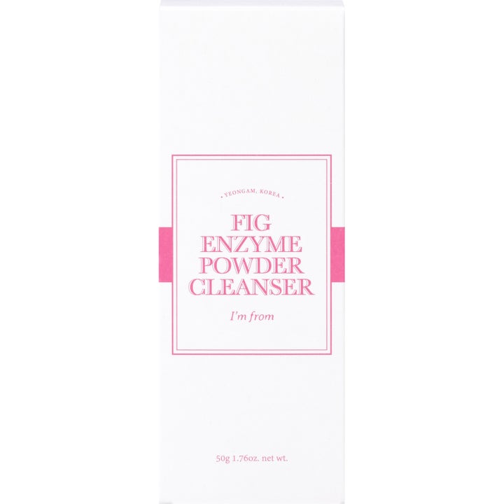 I'm from Fig Enzyme Powder Cleanser 50 g exfolierande ansiktsrengöring i vit ytterkartong med rosa text Yeongam Korea