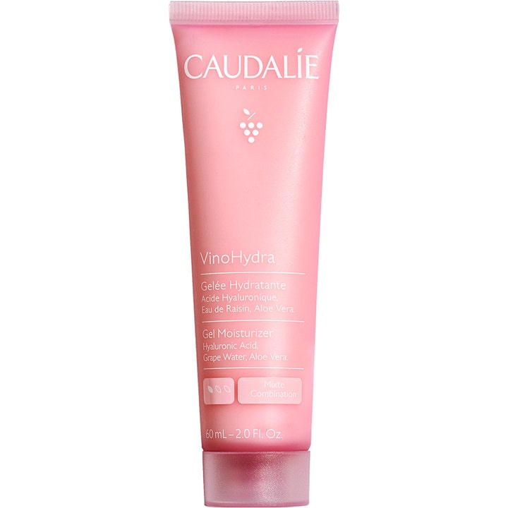 Caudalie VinoHydra 60 ml återfuktningsgel ger intensiv fukt i en ljusrosa tub med hyaluronsyra och aloe vera.