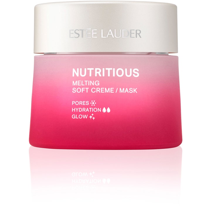 Estée Lauder Nutritious Melting Soft Creme Mask 50 ml näringsrik kräm i rosa frostad glasburk.