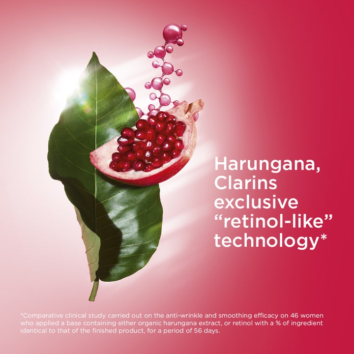 Clarins Rose Radiance Super Restorative 50 ml lyster ansiktskräm med Harungana granatäpple och peptider hudvård Clarins