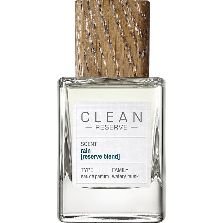 Clean Rain Reserve Blend 50 ml eau de parfum ger en fräsch doft i fyrkantig glasflaska med kork i trä