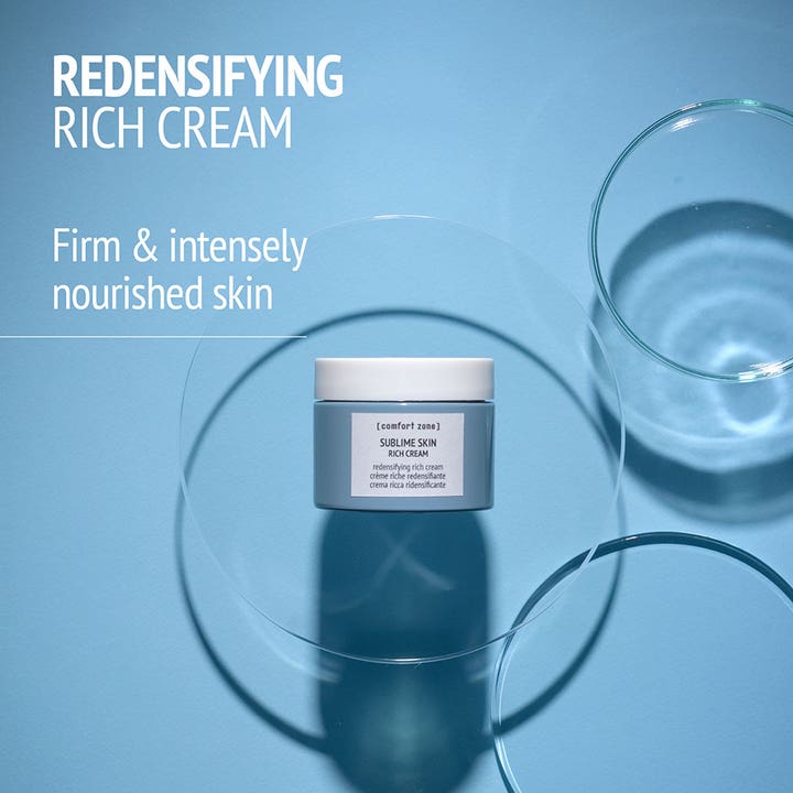 Comfort Zone Sublime Skin Rich Cream 60 ml närande anti-aging kräm i blå glasburk som ger fasthet och näring.