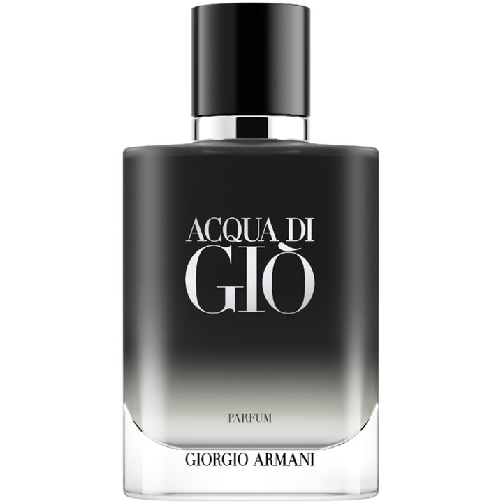 Armani Acqua di Gio Homme Parfum 50 ml herrparfym i en svarttonad glasflaska med svart lock och silverdetaljer