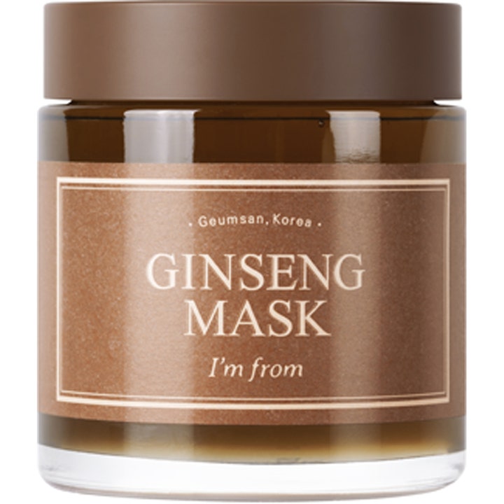 I'm From Ginseng Mask anti-aging ginseng ansiktsmask i en brun glasburk med matchande lock och bärnstensfärgad gel.