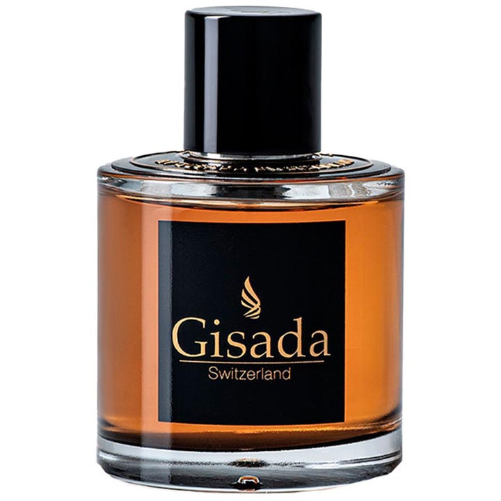 Gisada Ambassador Men 100 ml Eau de Parfum herrparfym i cylindrisk glasflaska med bärnstensfärgad vätska och svart kork
