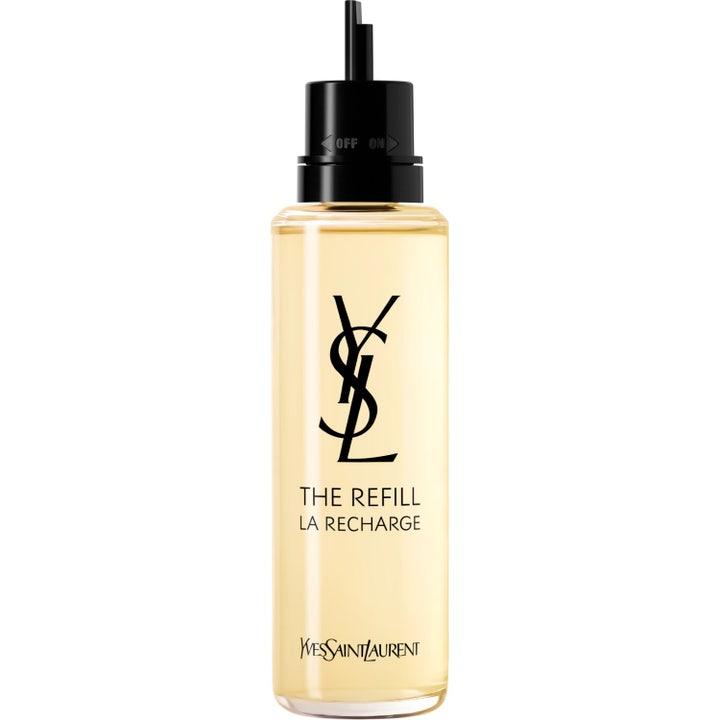 Yves Saint Laurent Libre refill 100ml parfym i en genomskinlig flaska med gyllene vätska och ett svart munstycke