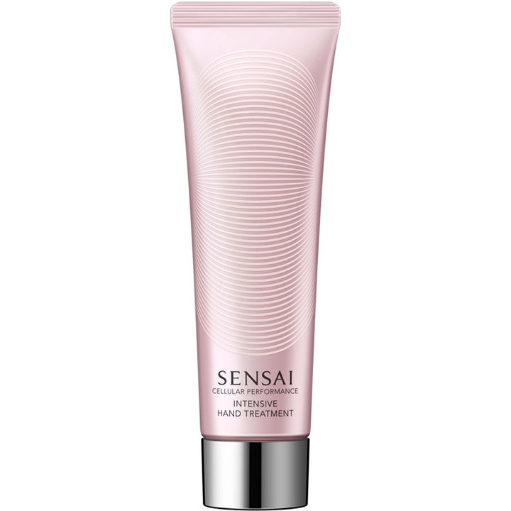 Sensai Cellular Performance handkräm anti-aging handkräm återfuktande i en skimrande rosa tub med silverkork