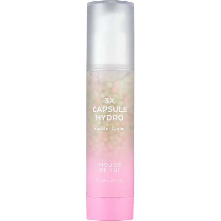 House of Hur 3X Capsule Hydro Booster Cream 50 ml återfuktande ansiktskräm i flaska med rosa gradient och små kapslar