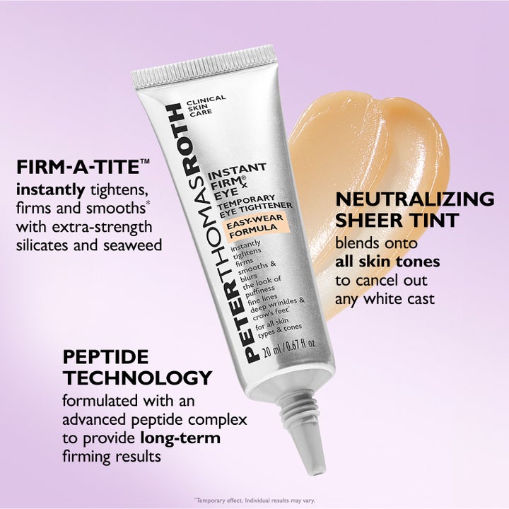 Peter Thomas Roth Instant FIRMx Eye 20 ml uppstramande ögonkräm i silvertub med en lätt persikofärgad gel