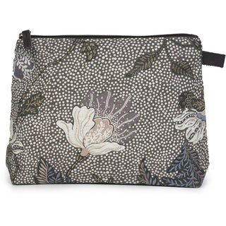 Ceannis Cosmetic Medium Khaki Flower Linen