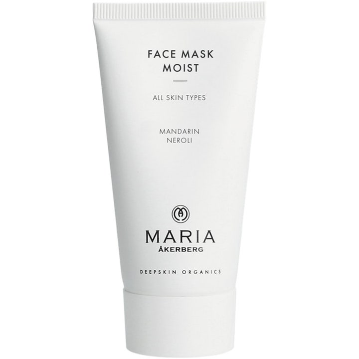 Maria Åkerberg Face Mask Moist återfuktande mask med mandarinolja i en vit tub som ger huden fukt.